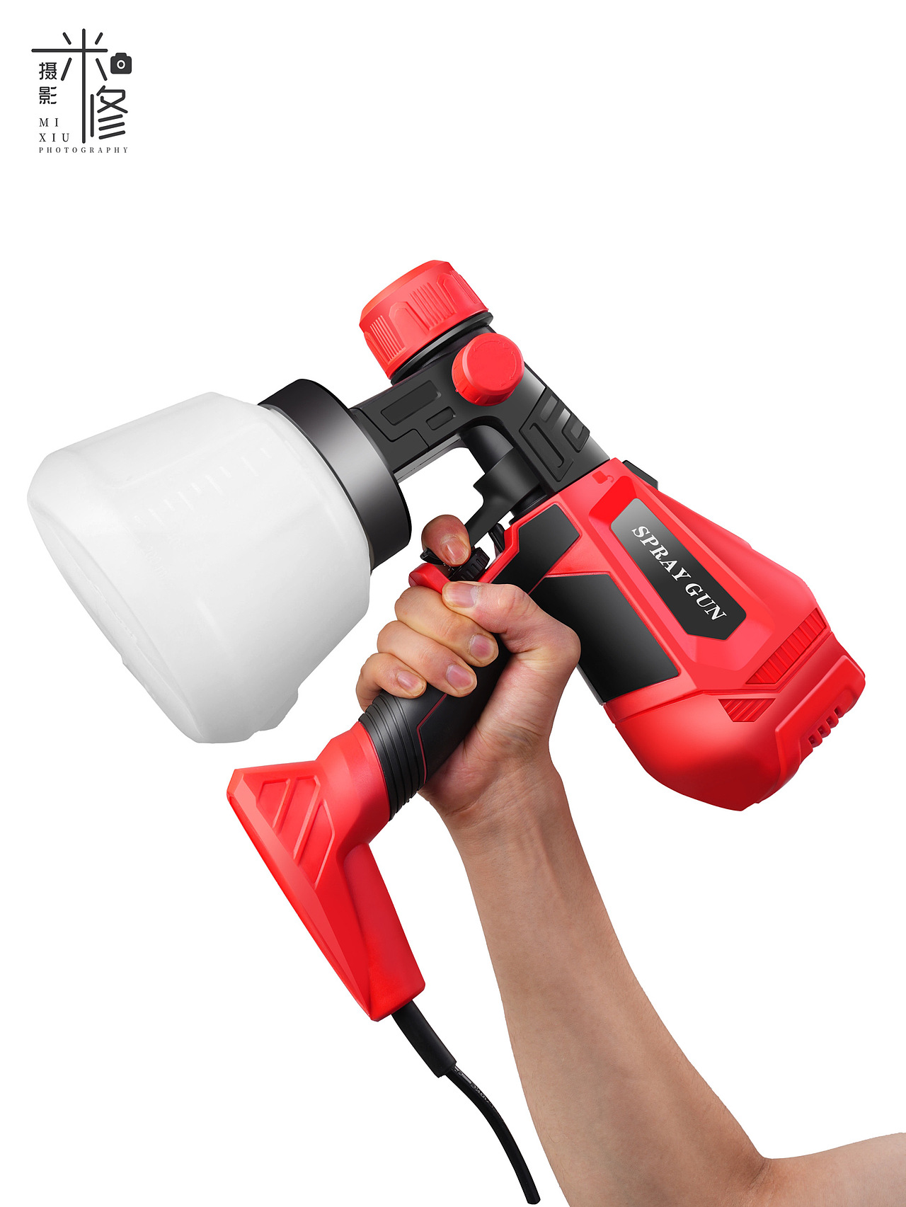 喷漆枪产品白底图拍摄精修案例