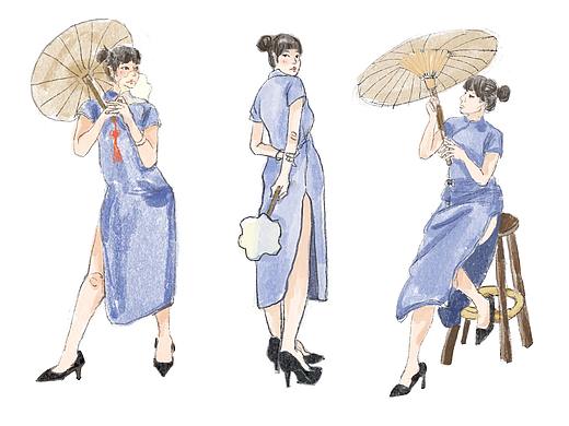 人物速写（七篇【旗袍秀）