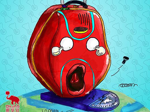 爱华仕箱包创意平面