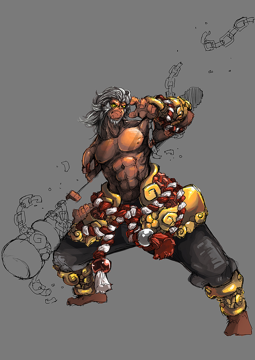 齐天大圣之大闹天空（图ZNDE1MDI5MTY=） - 商业插画 - 站酷设计师GORGEOUS_高三欠原创素材 - 站酷ZCOOL