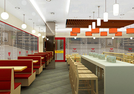 餐饮店装修设计、北京瑞祥阁店面设计、上海餐饮连锁加盟店室内设计、中式餐饮店店面设计图片欣赏