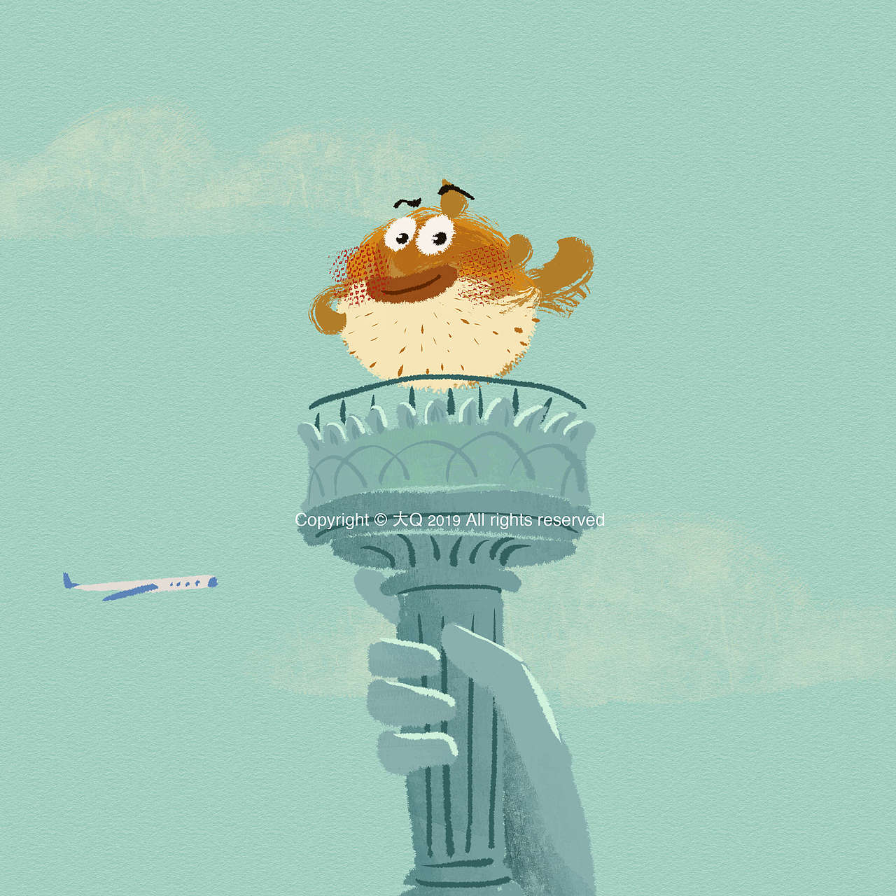 冰激凌河豚概念商插系列（图ZMTYwOTg3MDIw） - 商业插画 - 站酷设计师大Q啊原创素材 - 站酷ZCOOL