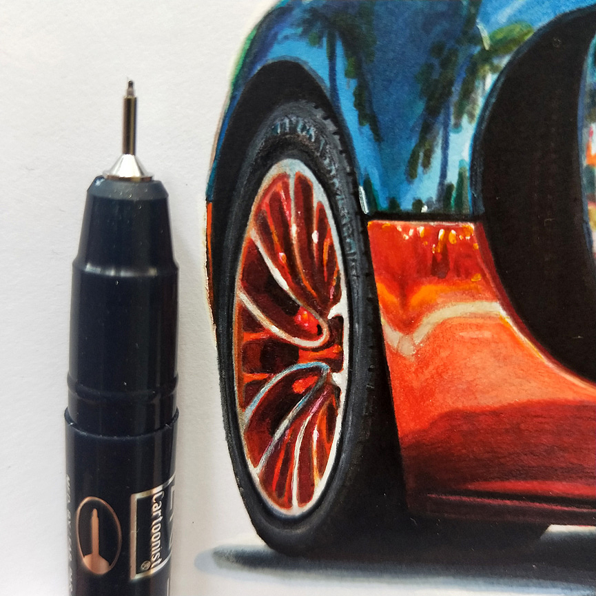 汽车手绘布加迪威龙2013款曾经的最速量产车王者