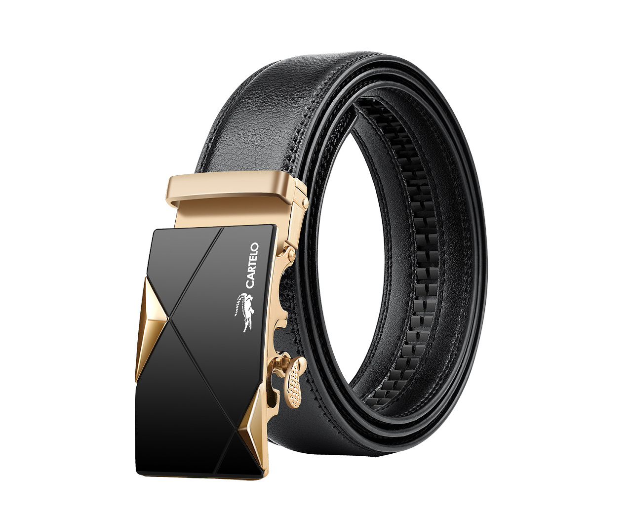 金色商务皮带精修