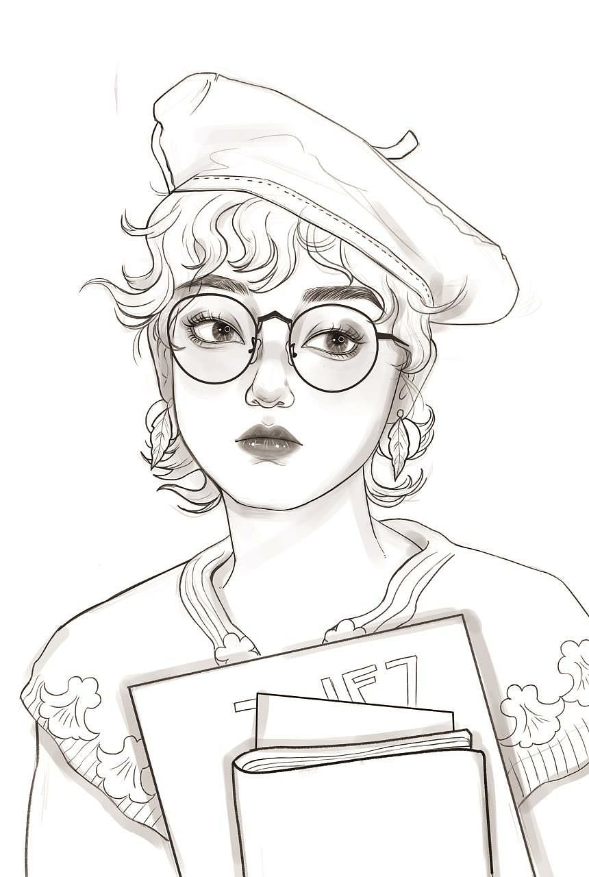 人物头像线稿（图ZMzMxNjQ2MzYw） - 创作习作 - 站酷设计师画画的笑云原创素材 - 站酷ZCOOL