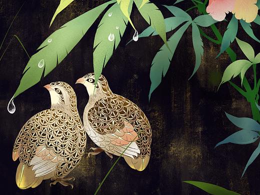 【练习】国风扁平花鸟