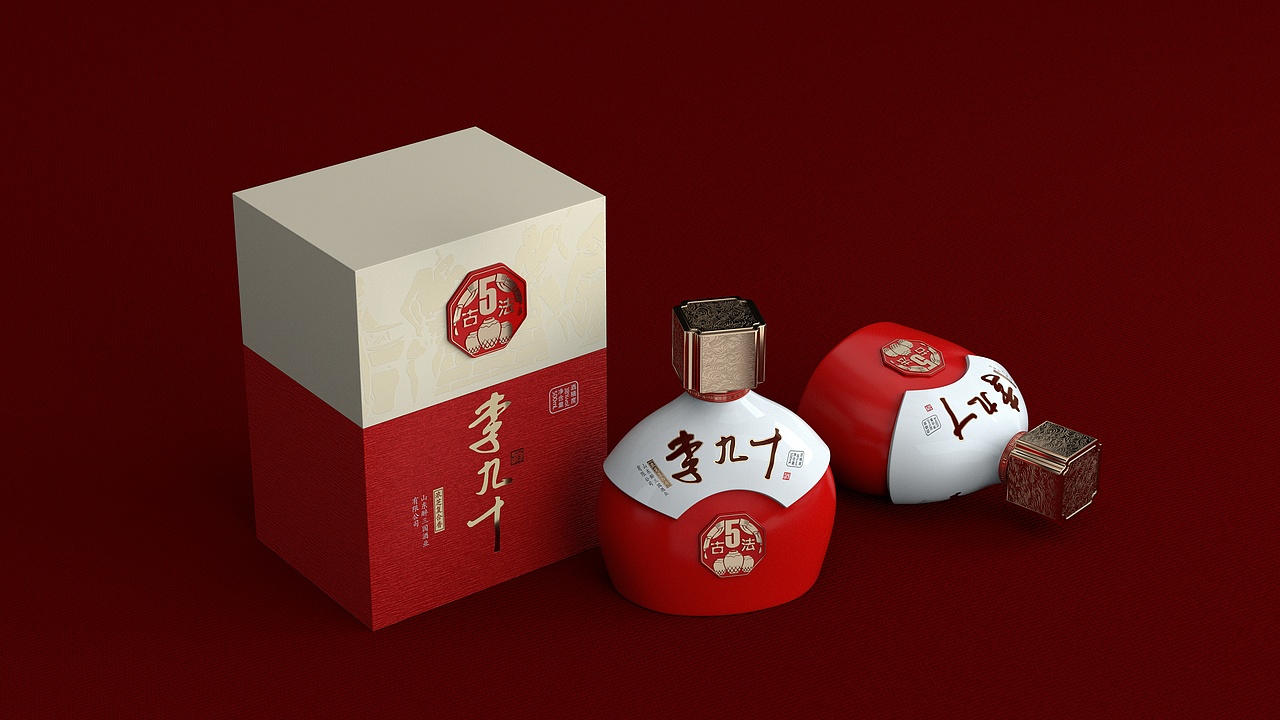 山东醉三国酒业【李九十-古法】白酒包装酒瓶包装设计