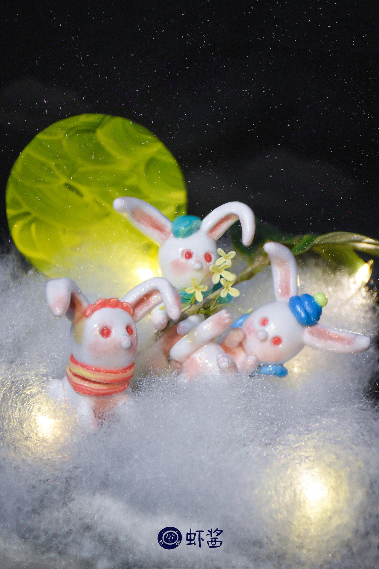 原创超轻粘土-中秋小兔出击