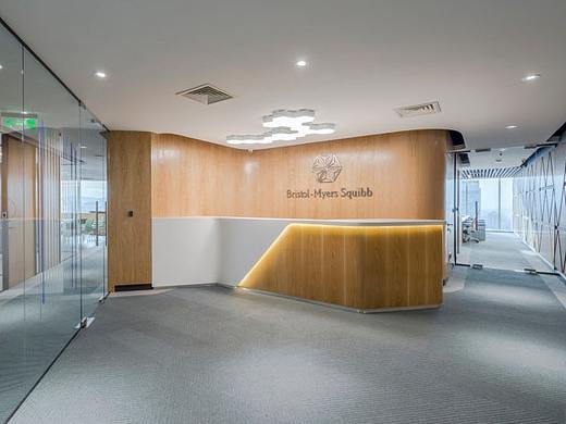 办公室装修设计：带有柔软角落的圆形循环给人一种流动和友好的感觉