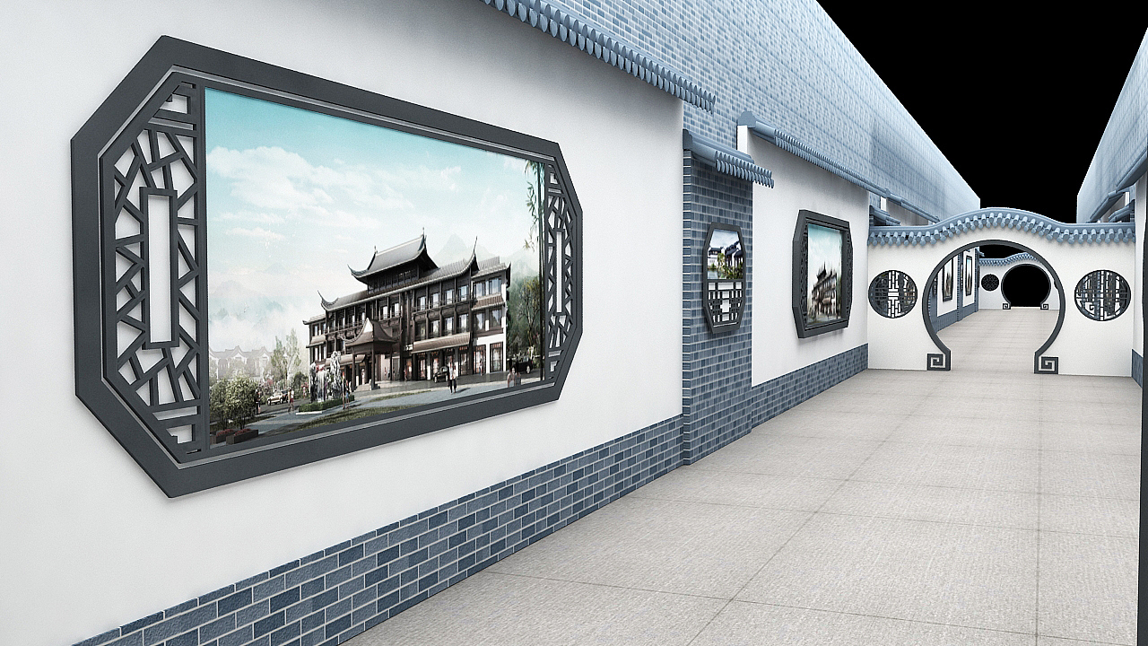 中式售楼通道包装（图ZMTQ4NTQ2NDIw） - 其他空间 - 站酷设计师jjass123原创素材 - 站酷ZCOOL