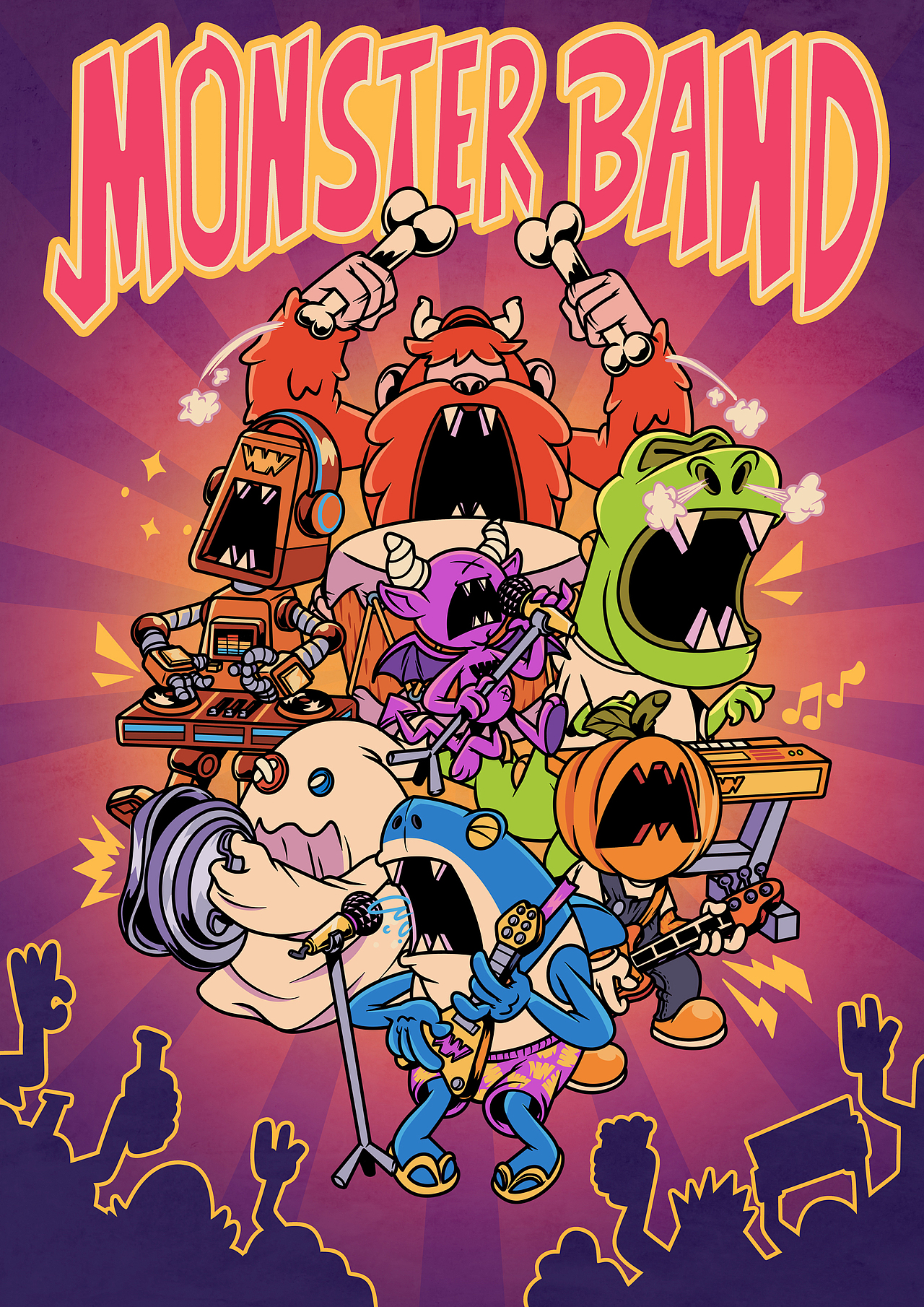 vmv 怪兽乐队 monster band(图ZMzUxNzE5OTk2) - 商业插画 - 站酷设计师李2wing原创素材 - 站酷ZCOOL