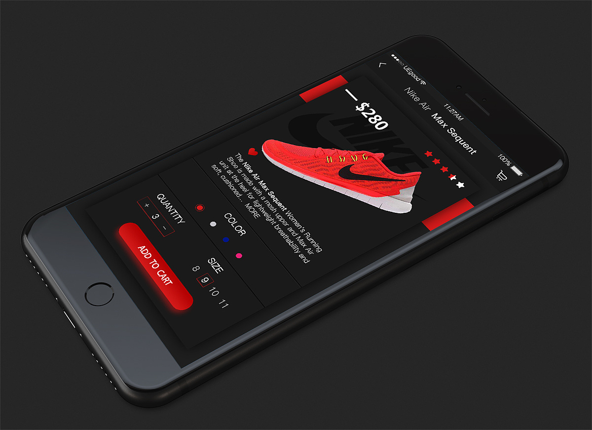 临摹-nike超跑app界面设计