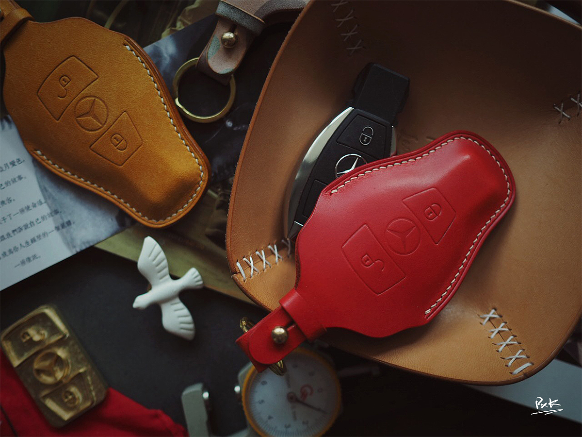 皮侠客PXK - 奔驰车钥匙皮套 手工定制