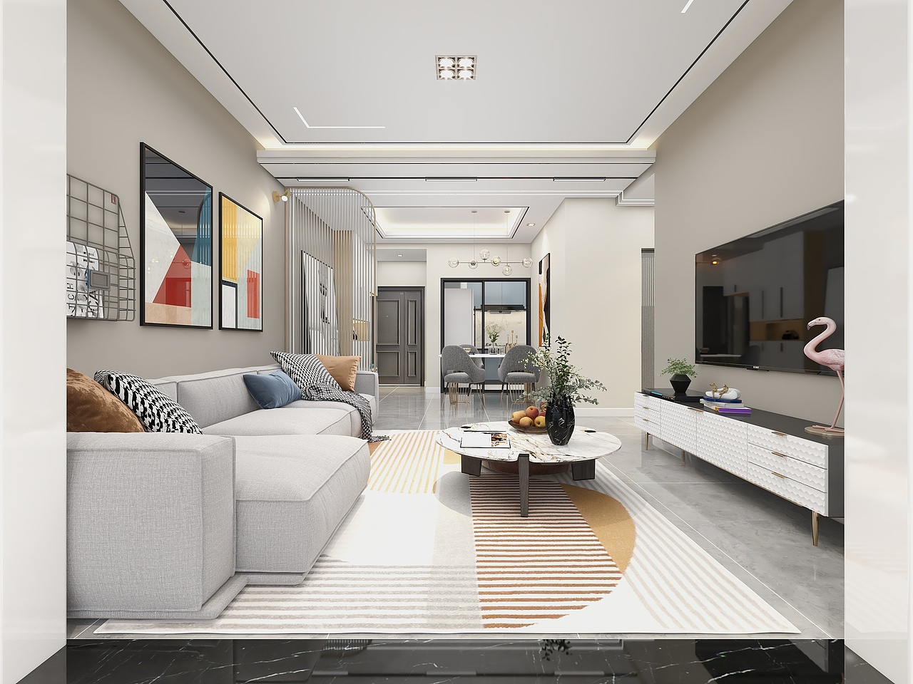 四川广安华冠城(99平方现代简约三居室)