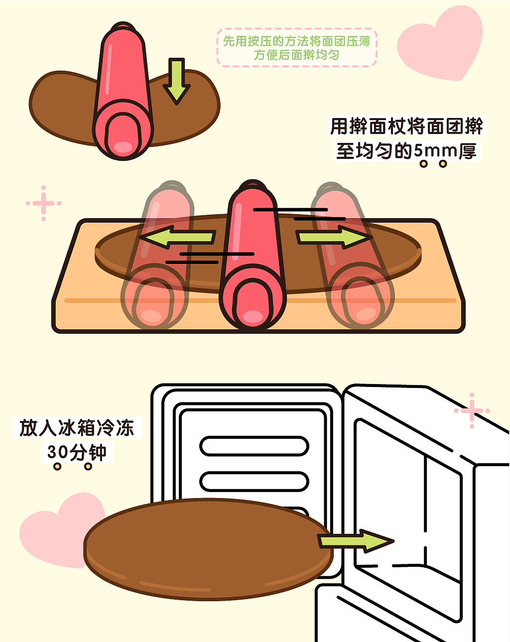 插画食谱《情人节生巧爱心饼干》