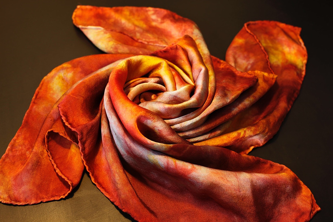 木兮工作室扎染丝巾