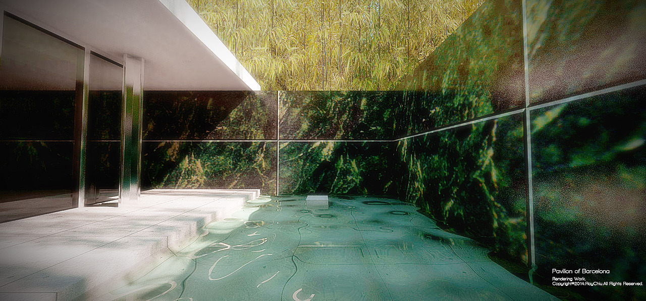 Pavilion of Barcelona渲染练习（图ZMTUxNjE2NDA=） - 建筑/空间 - 站酷设计师RayChiu原创素材 - 站酷ZCOOL