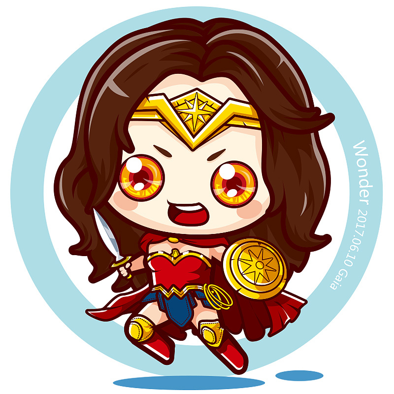 神奇女侠同人-矢量插画