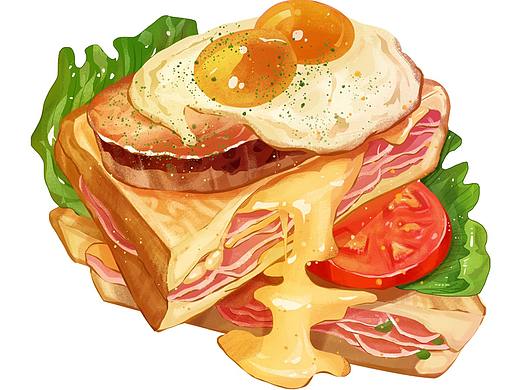一组插画美食