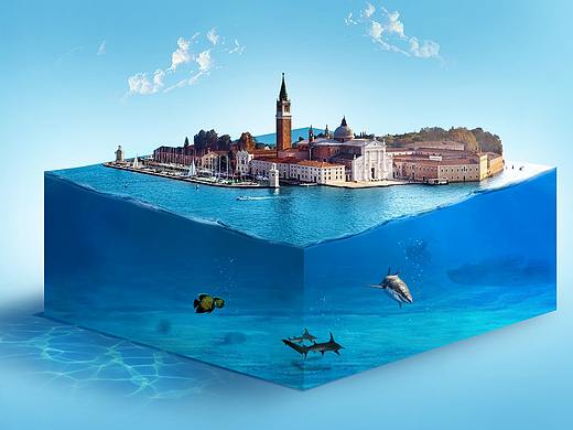 水上之城-PS合成（個(gè)人主頁-ZNDIyNjExOTY=） - 海報(bào) - 站酷設(shè)計(jì)師Y跳跳原創(chuàng)素材 - 站酷ZCOOL