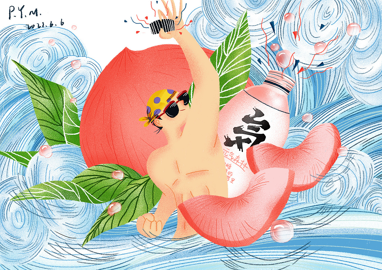 郝小好xDinlab 元气森林插画练习