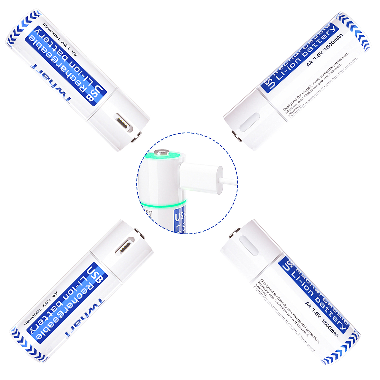 5号USB充电电池-建模渲染