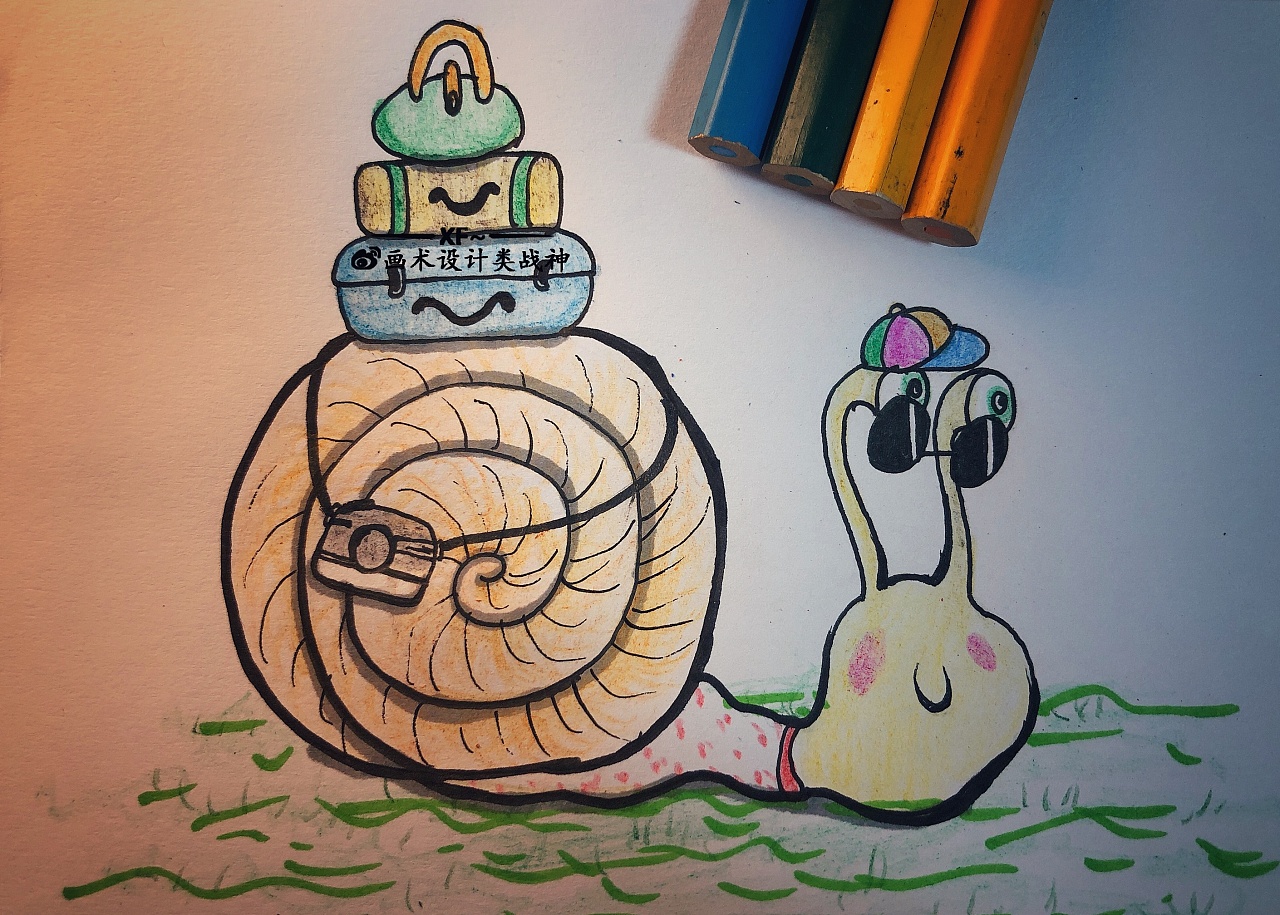 旅行蜗牛～萌萌哒|纯艺术|绘画|麻麻弟 - 原创作品 - 站酷 (zcool)