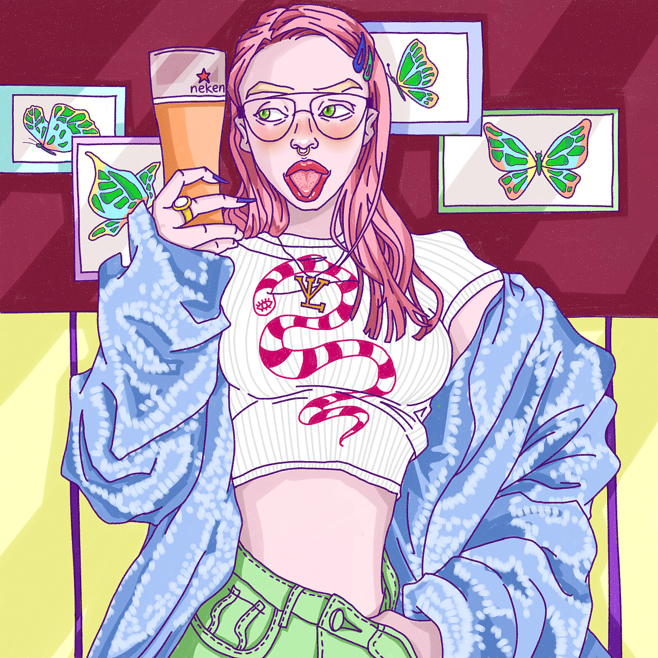 超酷女孩插画|插画|创作习作|尹智子 - 原创作品 - 站酷 (zcool)