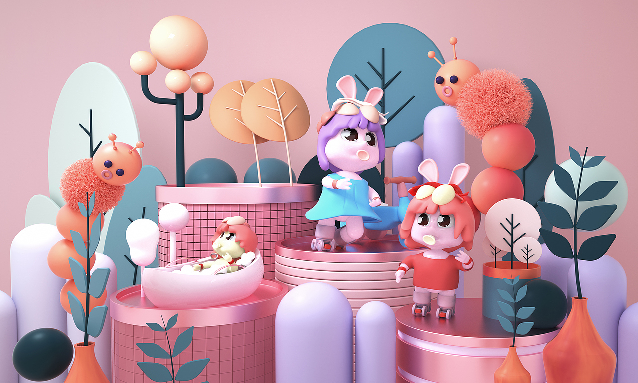 卡通形象IP C4D练习（图ZMjY4MTM0MDI4） - IP形象 - 站酷设计师张进喜原创素材 - 站酷ZCOOL