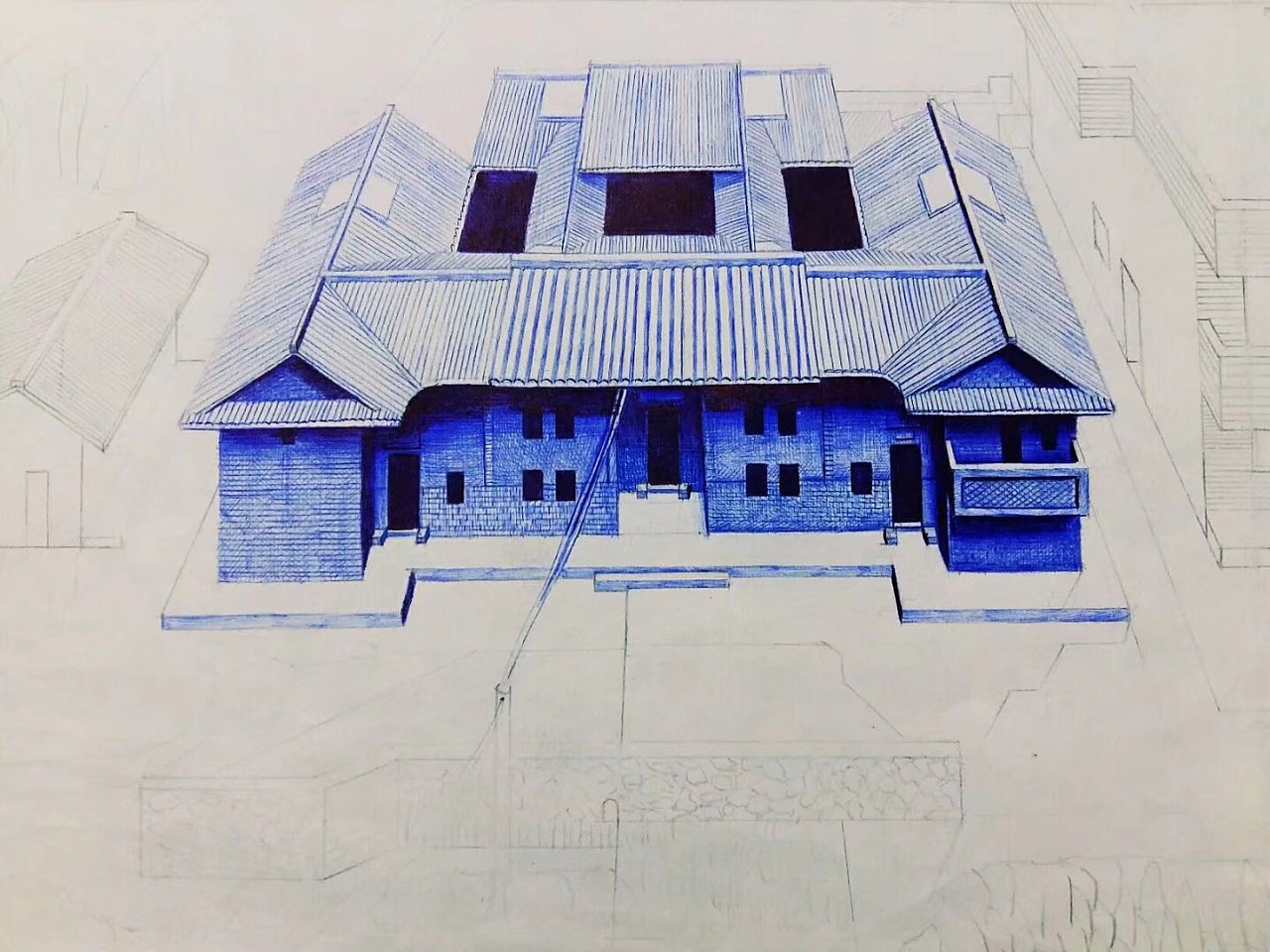 圆珠笔画(建筑篇)