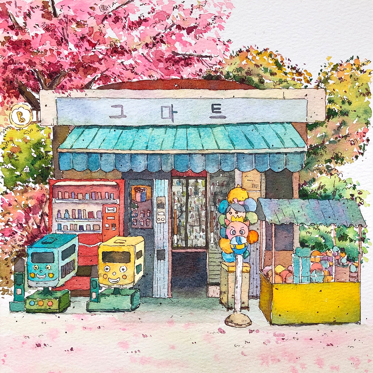 樱花树下的记忆（图ZMjAzNTExMDMy） - 绘画 - 站酷设计师littlebinn原创素材 - 站酷ZCOOL