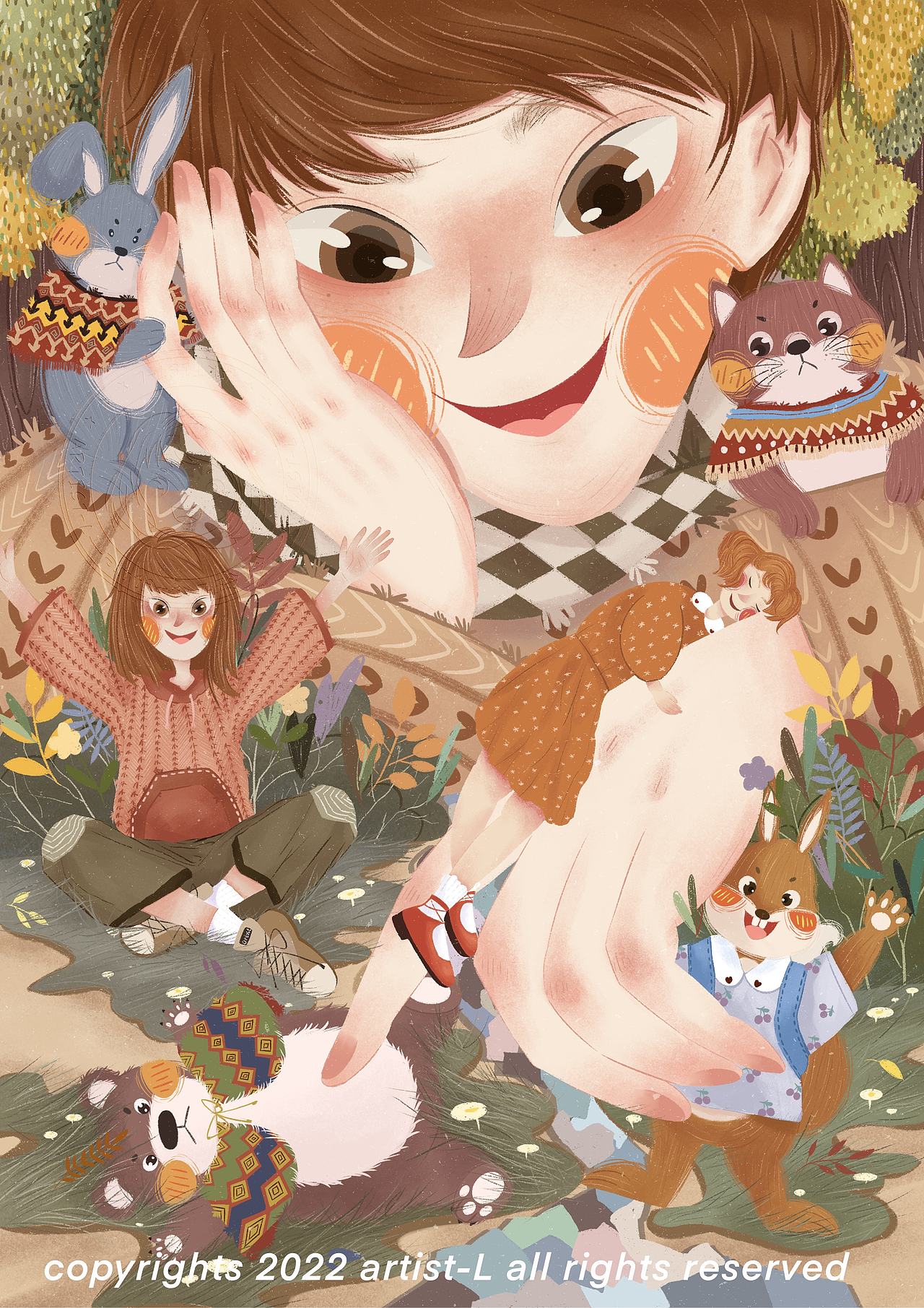 绘本风商业画《巨人国冒险》（图ZMzI4MTU1MzQ0） - 绘本 - 站酷设计师artist_L原创素材 - 站酷ZCOOL