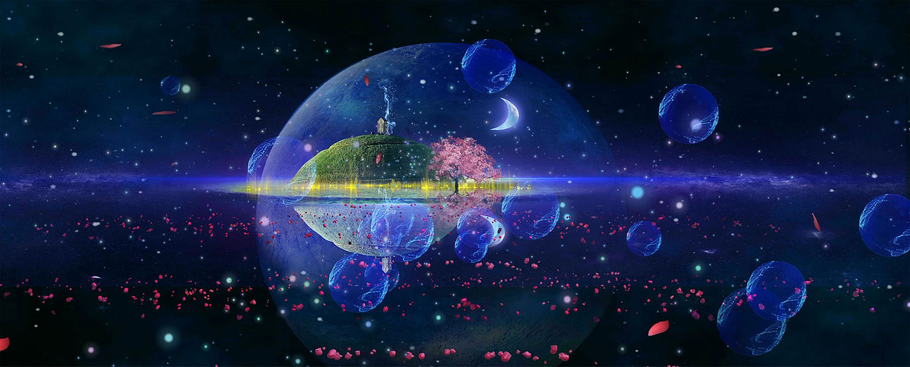 秘境星空秀主题全息投影素材