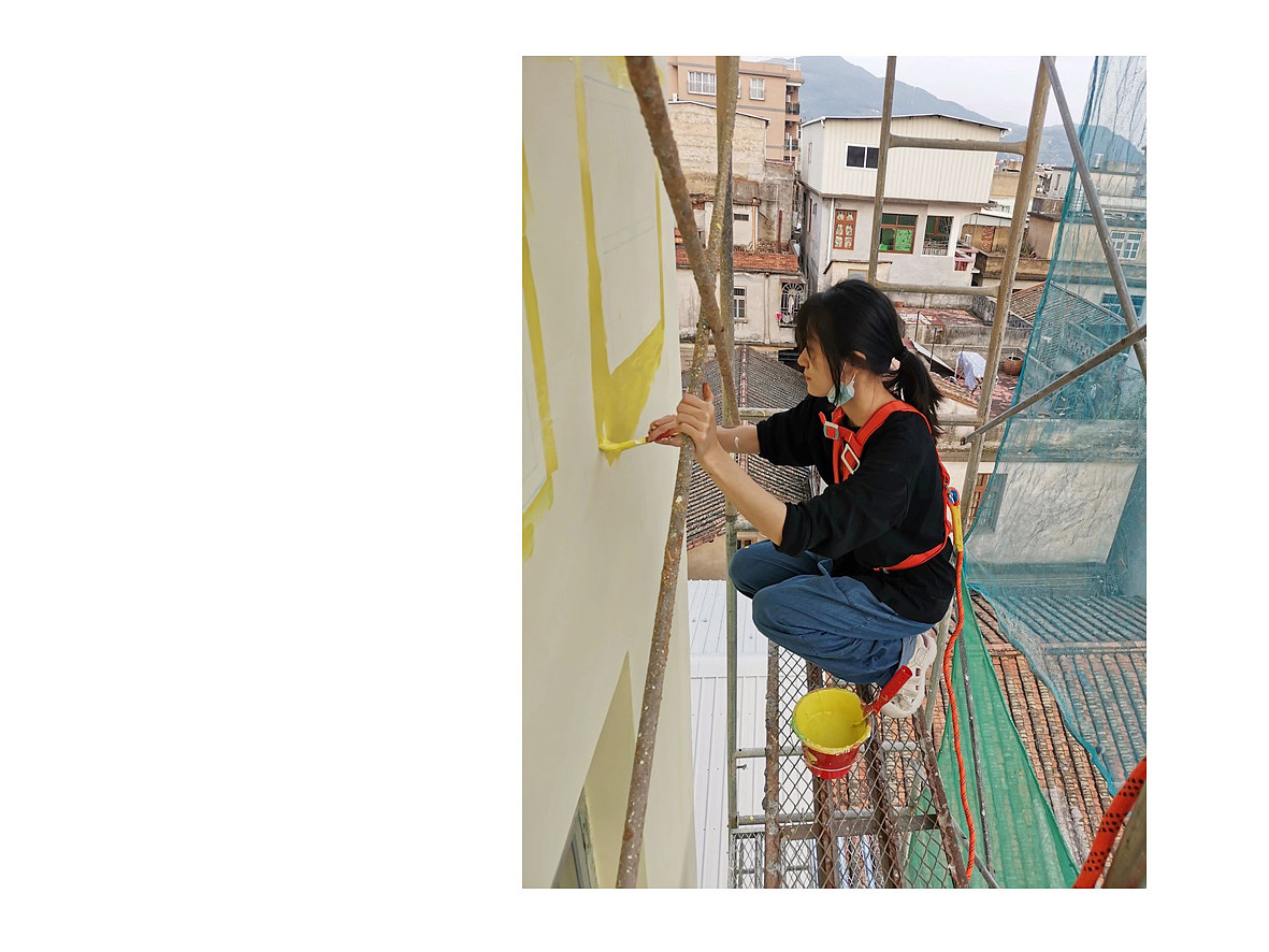 最后附一张墙绘时的工作图~~祝大家新年快乐咯~