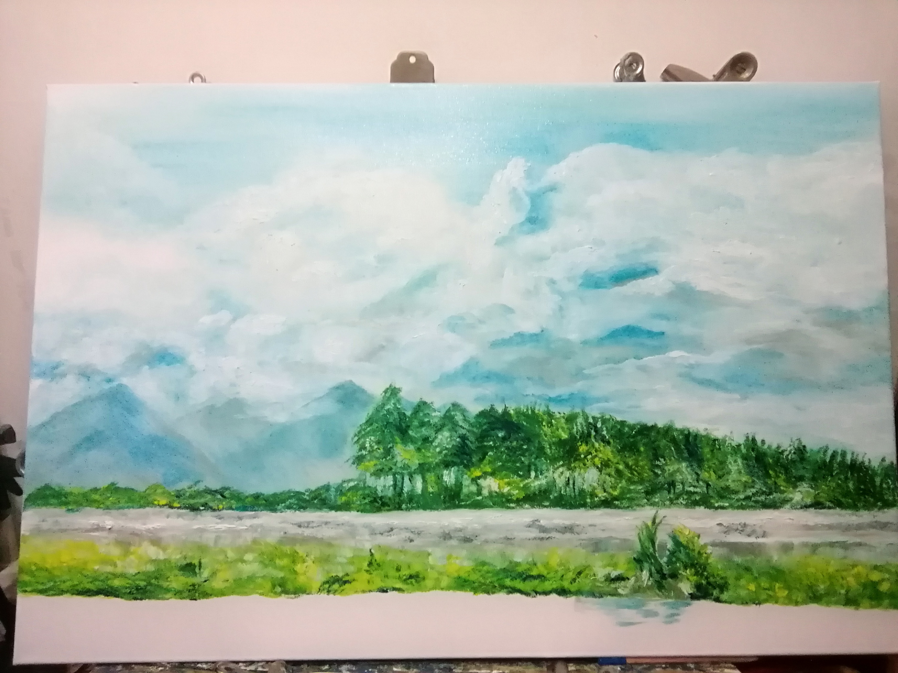 天空这样蓝|纯艺术|油画|mengmianchaoren - 原创作品 - 站酷 (zcool)