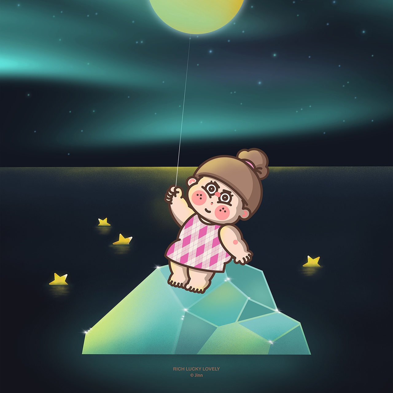 用画笔追一下极光（图ZMzAwMjYyMzM2） - 儿童插画 - 站酷设计师金大福_Jinn原创素材 - 站酷ZCOOL