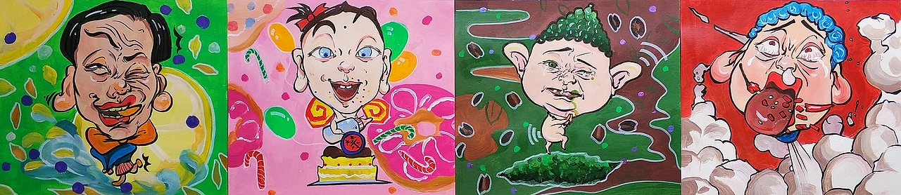 丙烯绘画,酸甜苦辣形象设计