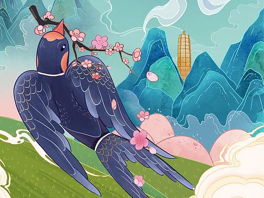 節(jié)氣插畫-春分（個(gè)人主頁(yè)-ZNTE3ODcyMTI=） - 商業(yè)插畫 - 站酷設(shè)計(jì)師一只大星星原創(chuàng)素材 - 站酷ZCOOL