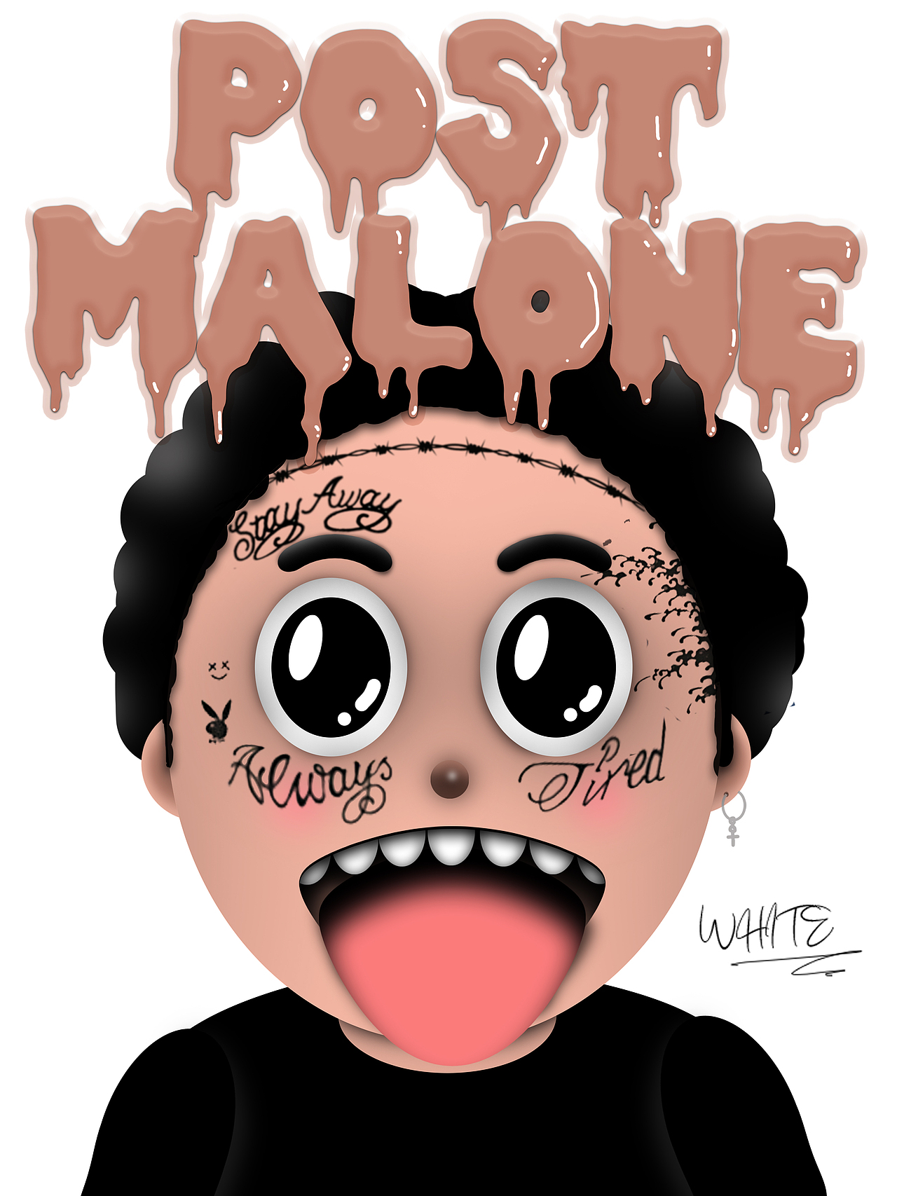 练习作品(: postmalone |平面|图案|力握歪特 - 原创作品 - 站酷