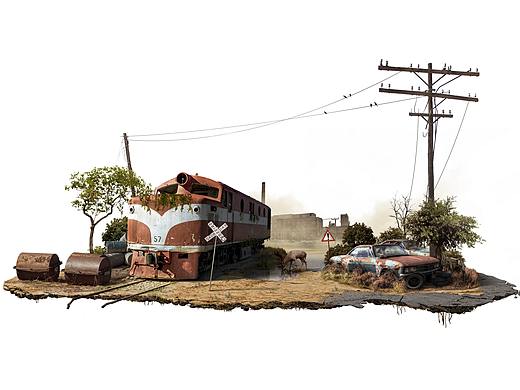 小景合成-废弃站台-带gif制作过程