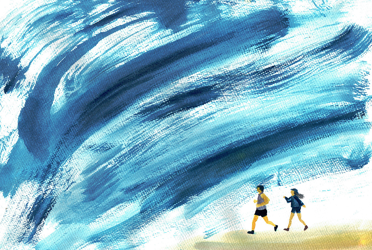 插画创作  人生路上遇到龙卷风