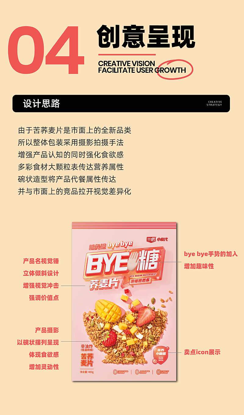 创意爆品打造『 三匠|bye糖苦荞麦片』✖ 新罐头