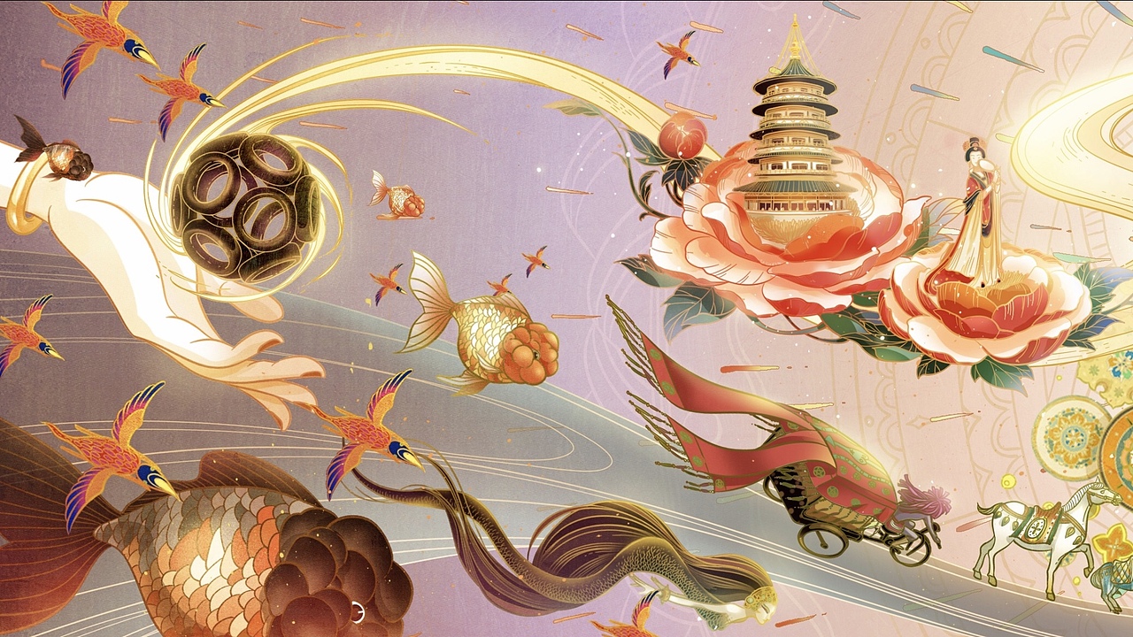 我身在世外# 腾讯动漫×洛阳×山河社稷图 宣传插画