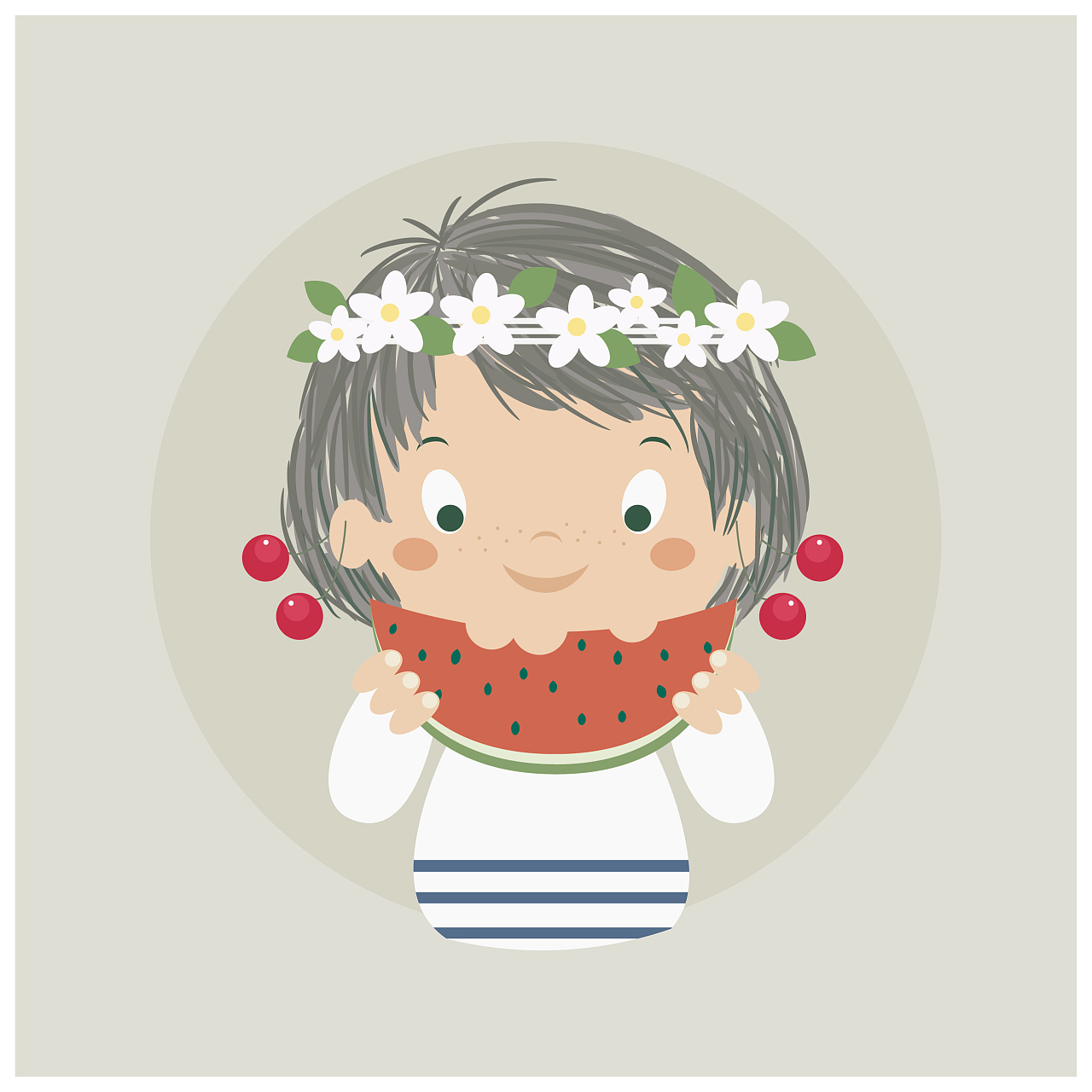 ai矢量插画|插画|创作习作|芒果冰女孩 - 原创作品 - 站酷 (zcool)