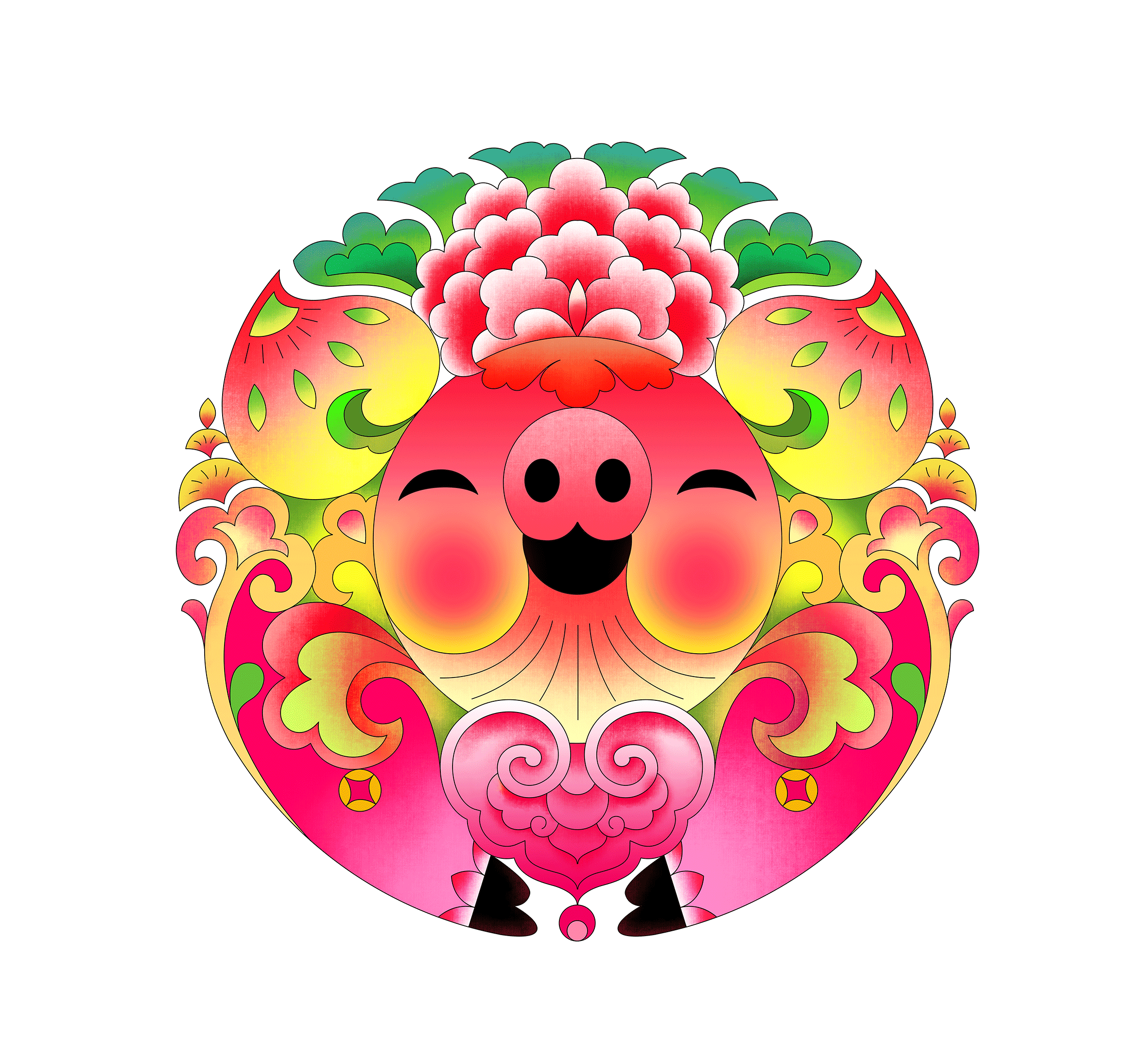 己亥年生肖图案设计（图ZMTUzNTAxNjM2） - 图案 - 站酷设计师中国传统佳节原创素材 - 站酷ZCOOL