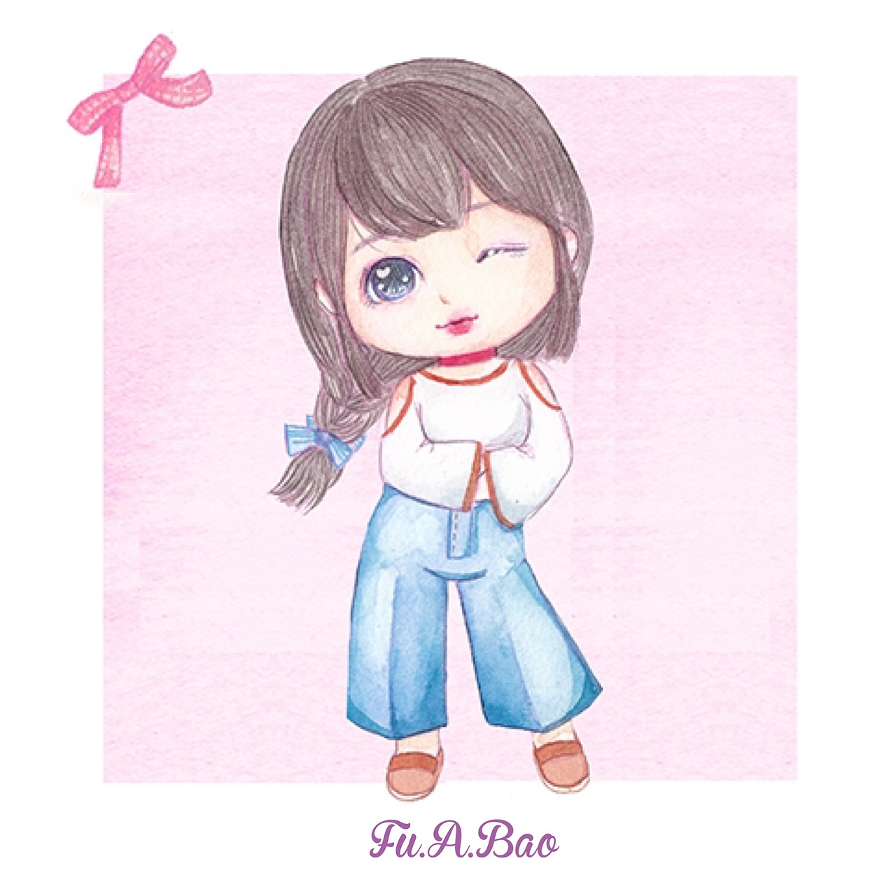 夏天与萌妹更配噢（图ZODgwMDMzOTI=） - 艺术插画 - 站酷设计师福阿包原创素材 - 站酷ZCOOL