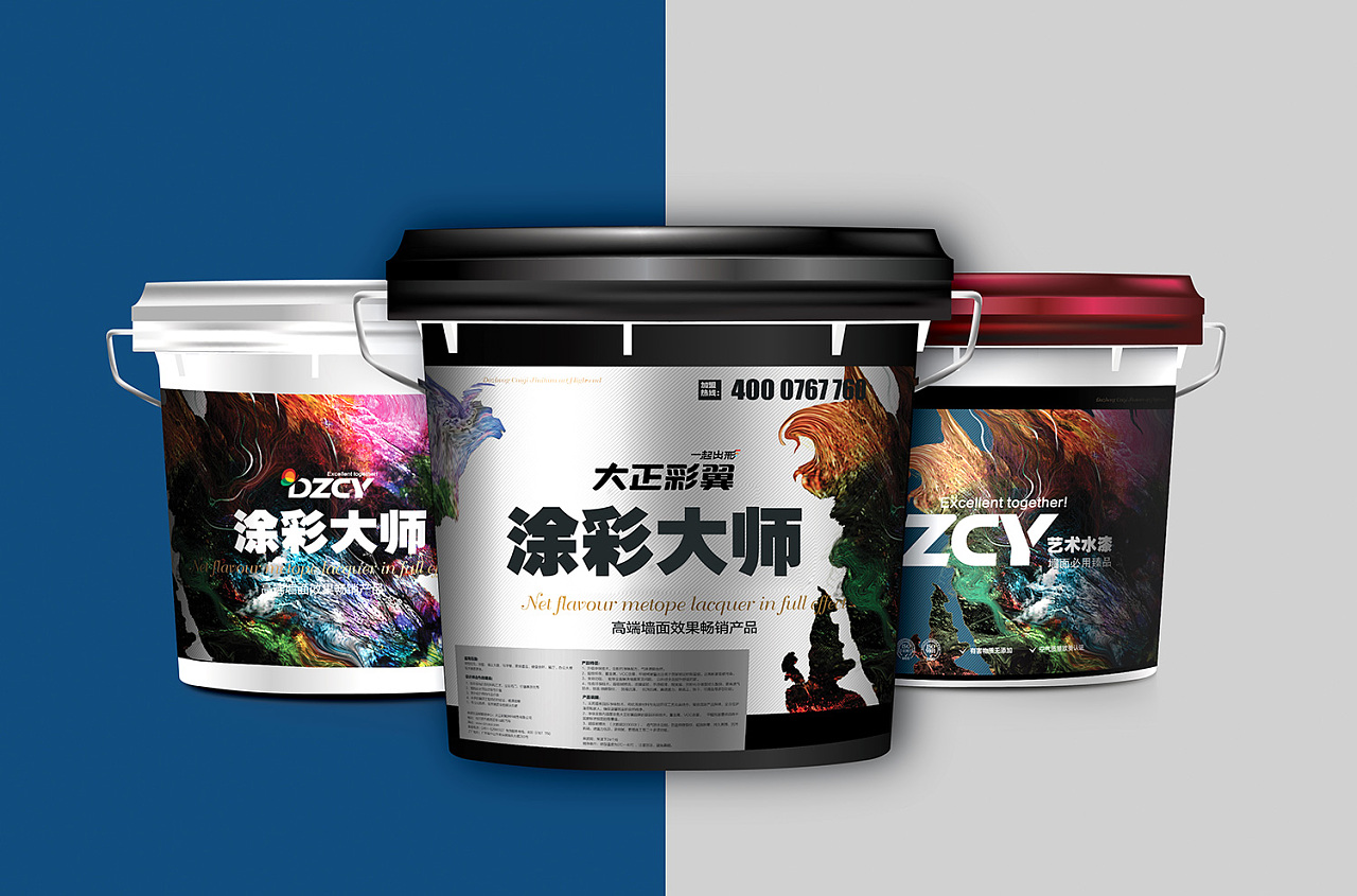 大正彩翼艺术涂料包装设计