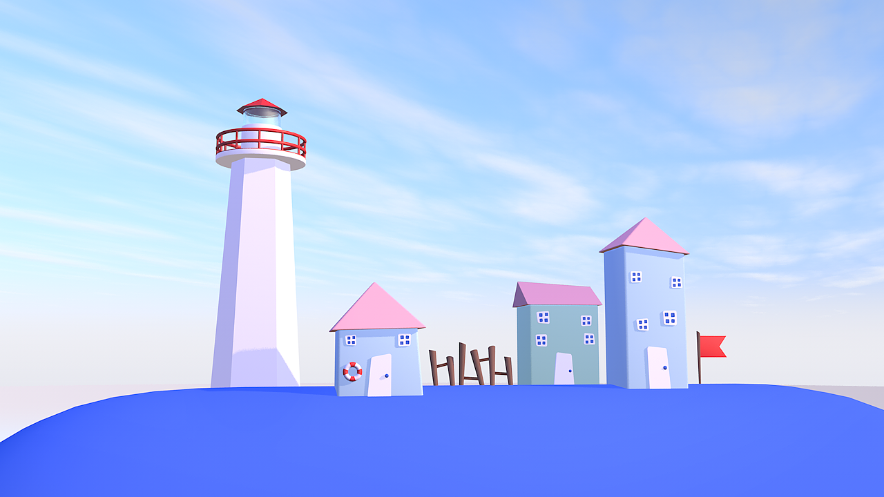 宙-c4d练习-梦想岛/吃一鲸