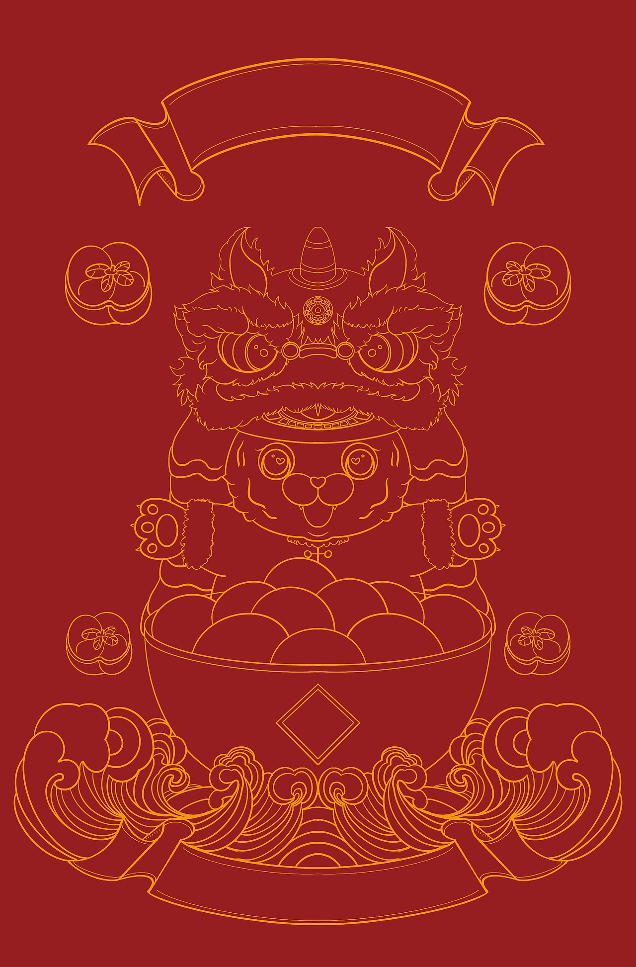 金虎虎热热闹闹来拜年啦（图ZMjg2MTEwMTI0） - 商业插画 - 站酷设计师七七牛油果原创素材 - 站酷ZCOOL