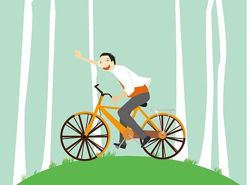 登山踏青徒步插画